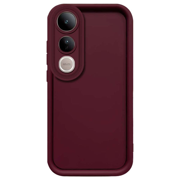 Skinlee Step Up Series - Soft Silicone Case - Mehroon - Vivo V50 Lite