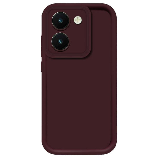 Skinlee Step Up Series - Soft Silicone Case - Mehroon - Vivo Y36 5G