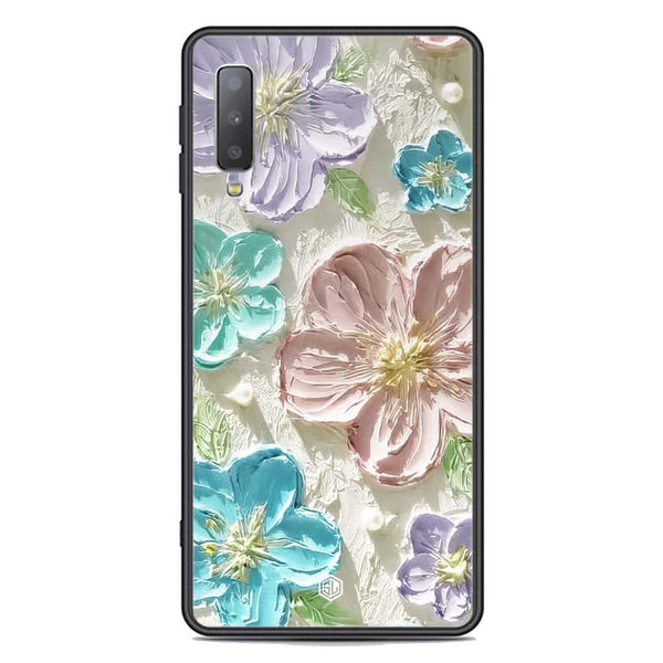 Floral Series Soft Phone Case - Premium Glass Case - Design 14 - Samsung Galaxy A7 2018