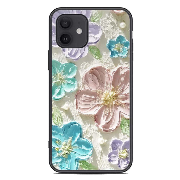 Floral Series Soft Phone Case - Premium Glass Case - Design 14 - iPhone 12 Mini