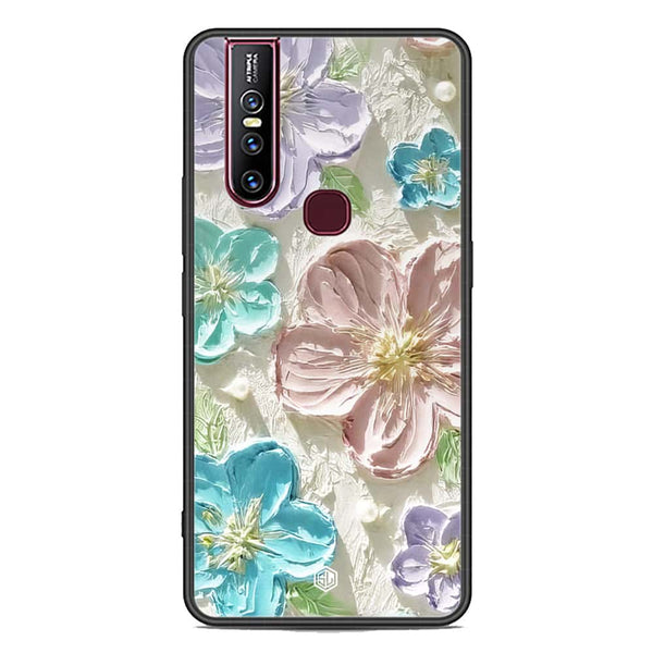 Floral Series Soft Phone Case - Premium Glass Case - Design 14 - Vivo V15
