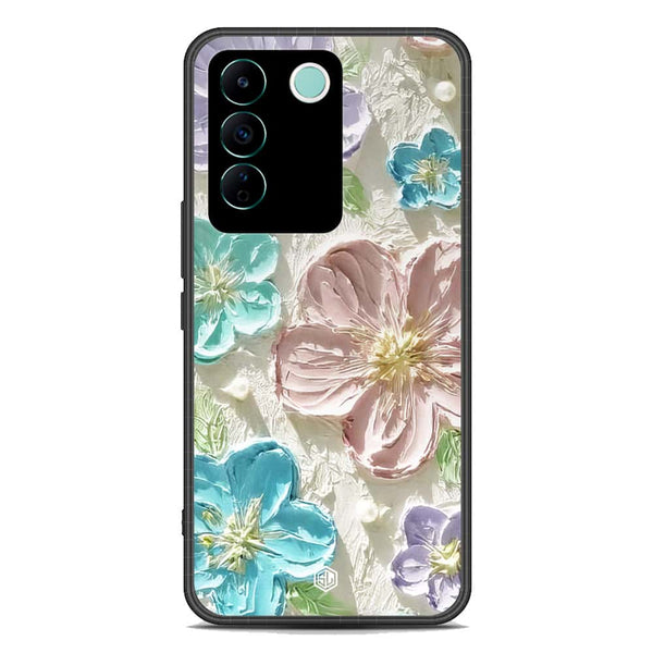 Floral Series Soft Phone Case - Premium Glass Case - Design 14 - Vivo S16e