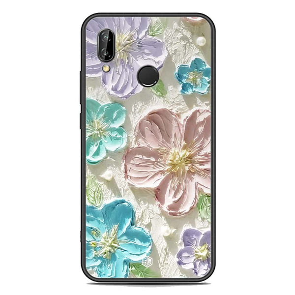 Floral Series Soft Phone Case - Premium Glass Case - Design 14 - Huawei P20 Lite