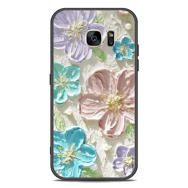 Floral Series Soft Phone Case - Premium Glass Case - Design 14 - Samsung Galaxy S7