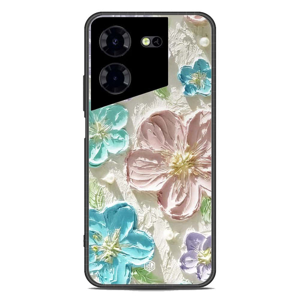 Floral Series Soft Phone Case - Premium Glass Case - Design 14 - Tecno Pova 5 Pro