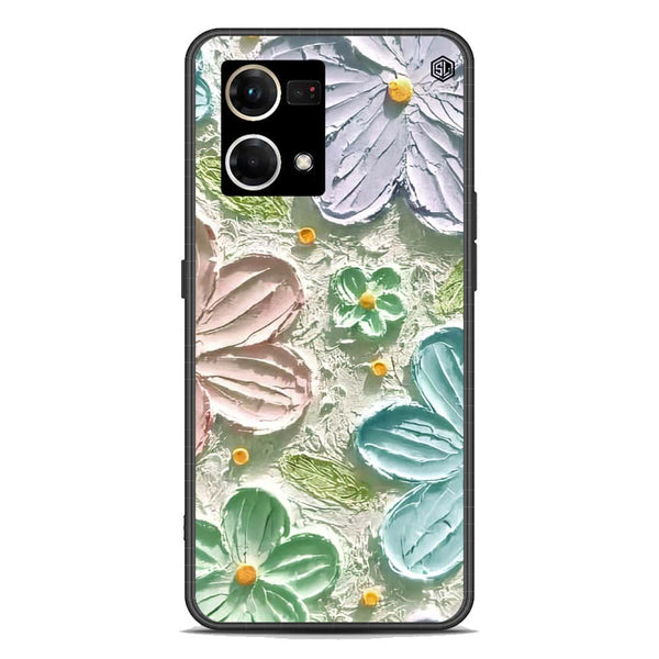 Floral Series Soft Phone Case - Premium Glass Case - Design 15 - Oppo Reno 8 4G
