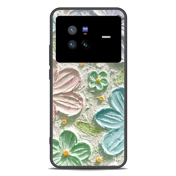Floral Series Soft Phone Case - Premium Glass Case - Design 15 - Vivo X80