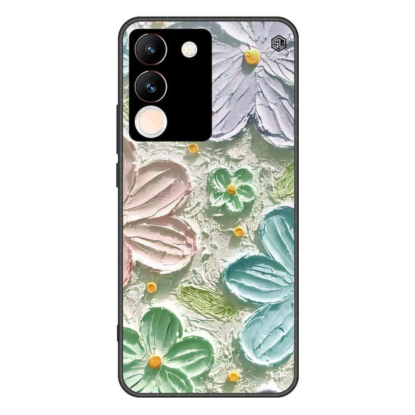 Floral Series Soft Phone Case - Premium Glass Case - Design 15 - Vivo V29e