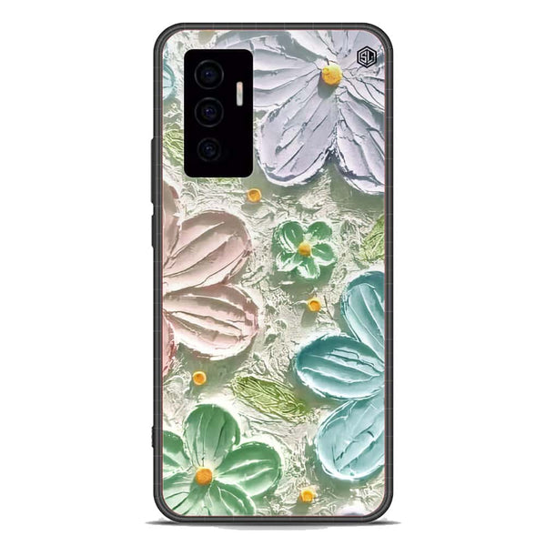Floral Series Soft Phone Case - Premium Glass Case - Design 15 - Vivo V23e