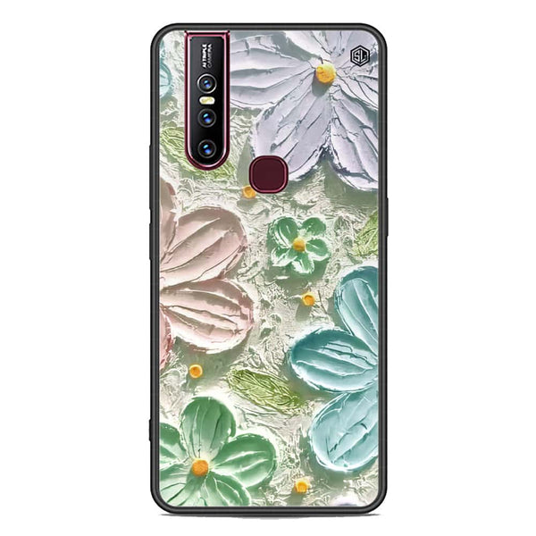 Floral Series Soft Phone Case - Premium Glass Case - Design 15 - Vivo V15