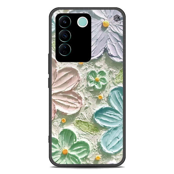 Floral Series Soft Phone Case - Premium Glass Case - Design 15 - Vivo S16e