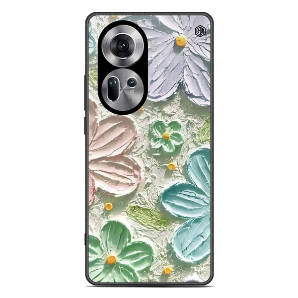 Floral Series Soft Phone Case - Premium Glass Case - Design 15 - Oppo Reno 11