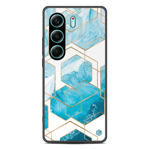 Stylish Marble Series Soft Phone Case - Metal Case - Design 1 - Tecno Camon 40