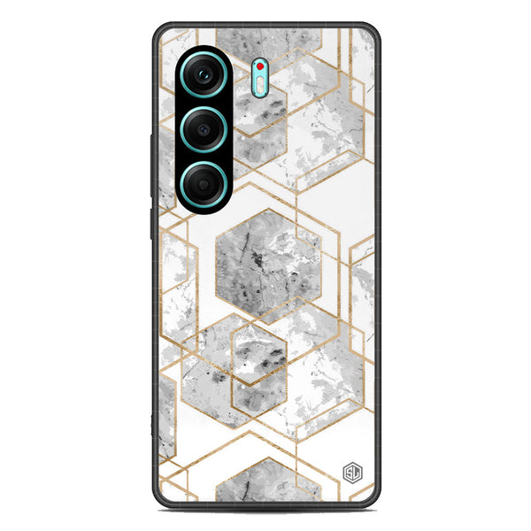Stylish Marble Series Soft Phone Case - Metal Case - Design 2 - Tecno Camon 40