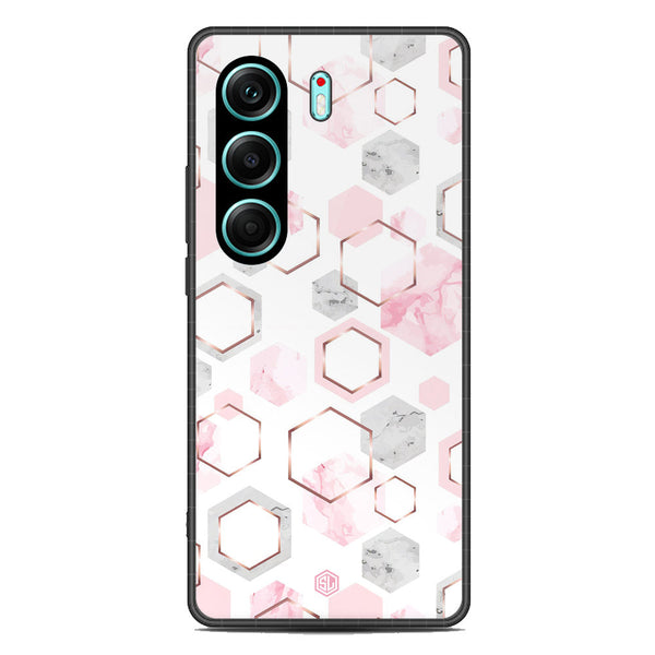 Stylish Marble Series Soft Phone Case - Metal Case - Design 4 - Tecno Camon 40 Pro