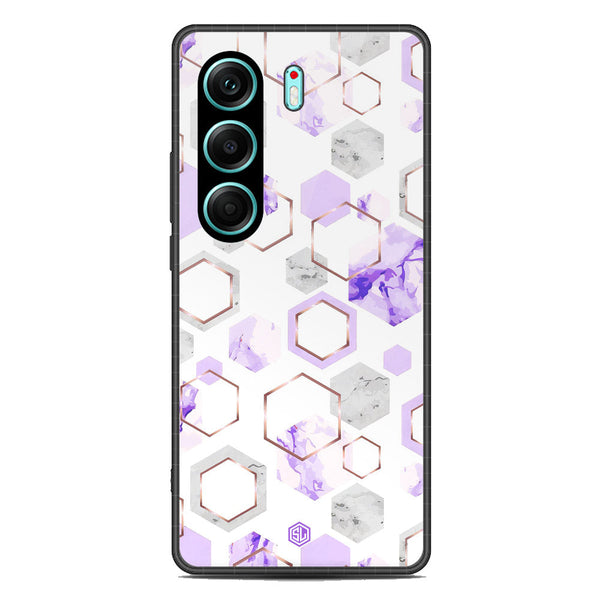 Stylish Marble Series Soft Phone Case - Metal Case - Design 5 - Tecno Camon 40