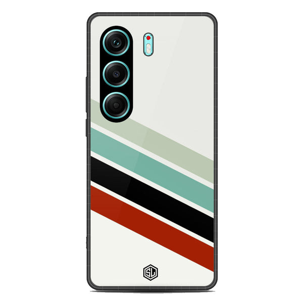 Retro Stripes Series Soft Phone Case - Metal Case - Design 2 - Tecno Camon 40 Pro