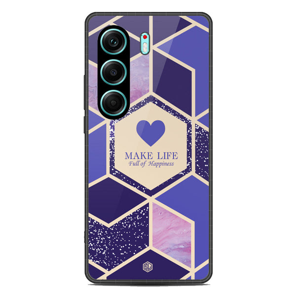 Happiness Series Soft Phone Case - Metal Case - Design 2 - Tecno Camon 40