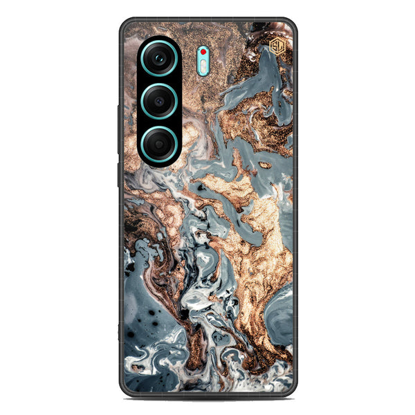 Marble Series Soft Phone Case - Metal Case - Design 5 - Tecno Camon 40 Pro