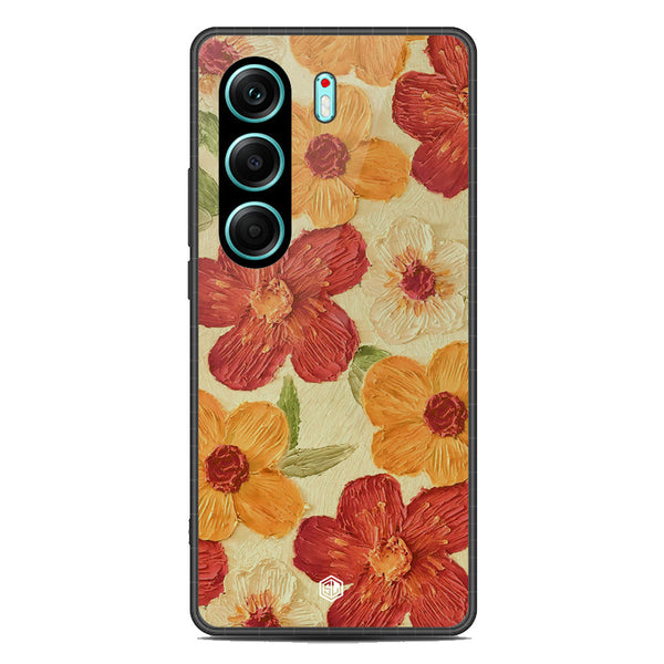 Floral Series Soft Phone Case - Metal Case - Design 6 - Tecno Camon 40 Pro