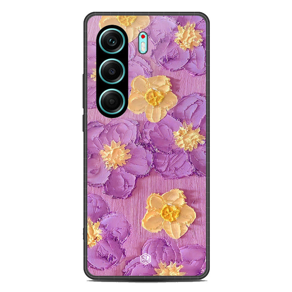 Floral Series Soft Phone Case - Metal Case - Design 8 - Tecno Camon 40 Pro