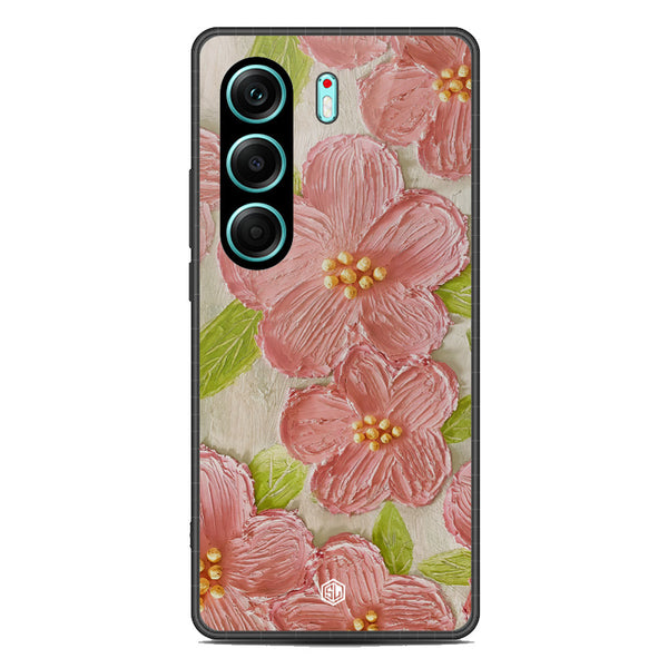 Floral Series Soft Phone Case - Metal Case - Design 9 - Tecno Camon 40 Pro