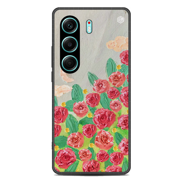 Floral Series Soft Phone Case - Metal Case - Design 10 - Tecno Camon 40 Pro