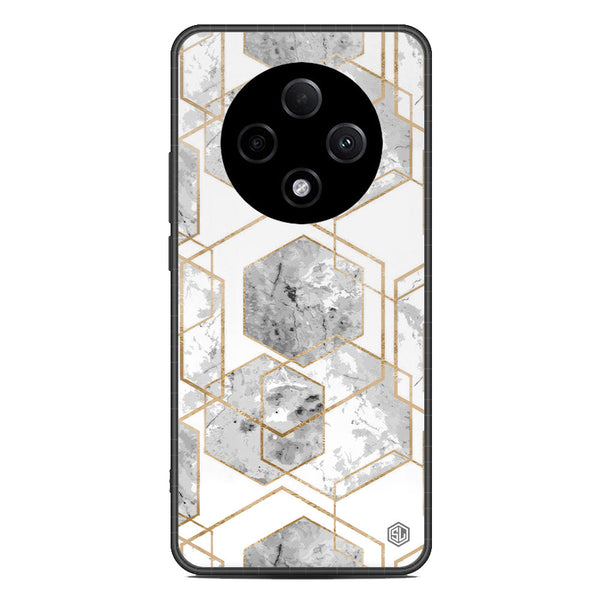 Stylish Marble Series Soft Phone Case - Metal Case - Design 2 - Oppo F27 Pro