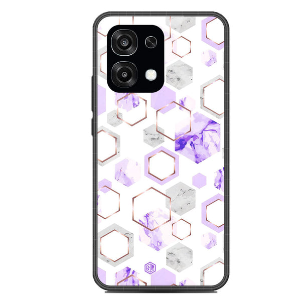 Stylish Marble Series Soft Phone Case - Glass Case - Design 5 - Oppo F31