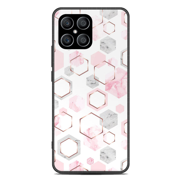 Stylish Marble Series Soft Phone Case - Metal Case - Design 4 - Honor X8