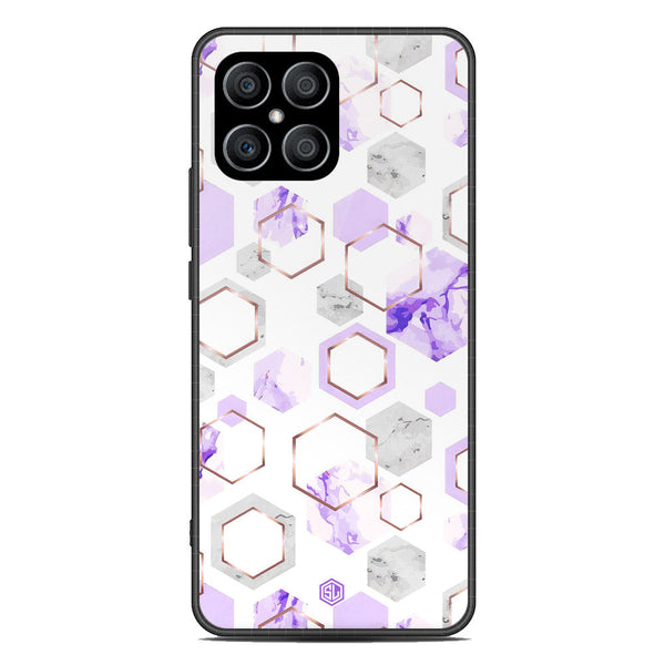 Stylish Marble Series Soft Phone Case - Metal Case - Design 5 - Honor X8