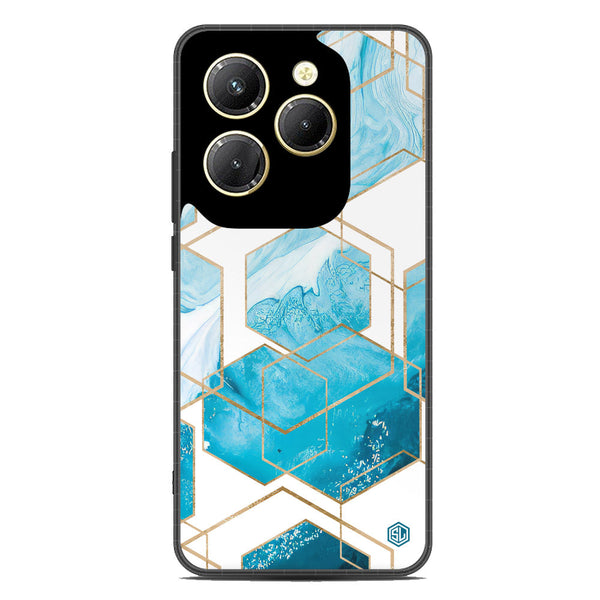 Stylish Marble Series Soft Phone Case - Metal Case - Design 1 - Infinix Hot 40 Pro