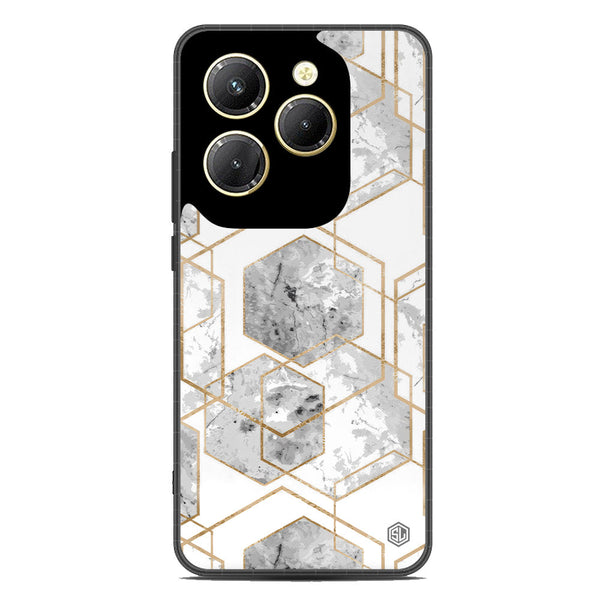 Stylish Marble Series Soft Phone Case - Metal Case - Design 2 - Infinix Hot 40