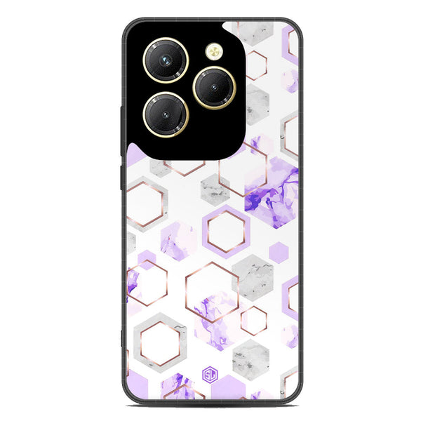 Stylish Marble Series Soft Phone Case - Metal Case - Design 5 - Infinix Hot 40 Pro