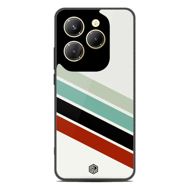 Retro Stripes Series Soft Phone Case - Metal Case - Design 2 - Infinix Hot 40