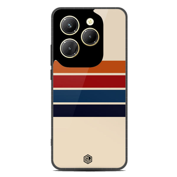 Retro Stripes Series Soft Phone Case - Metal Case - Design 3 - Infinix Hot 40 Pro