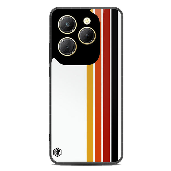 Retro Stripes Series Soft Phone Case - Metal Case - Design 4 - Infinix Hot 40