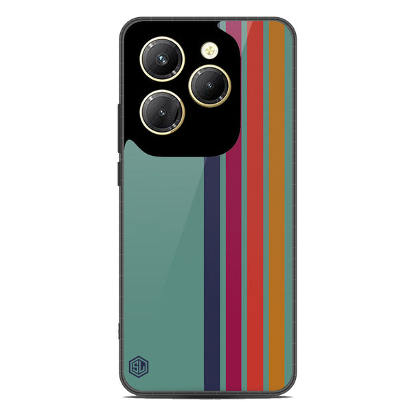 Retro Stripes Series Soft Phone Case - Metal Case - Design 5 - Infinix Hot 40