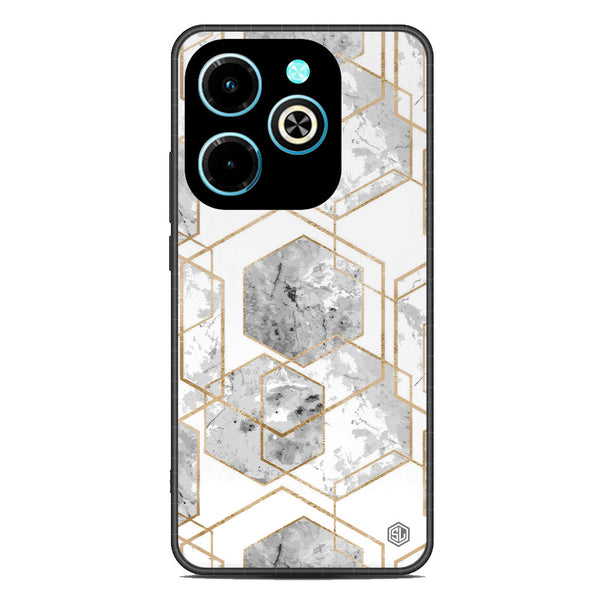Stylish Marble Series Soft Phone Case - Metal Case - Design 2 - Infinix Hot 40i