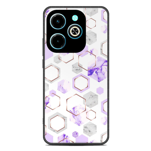 Stylish Marble Series Soft Phone Case - Metal Case - Design 5 - Infinix Hot 40i