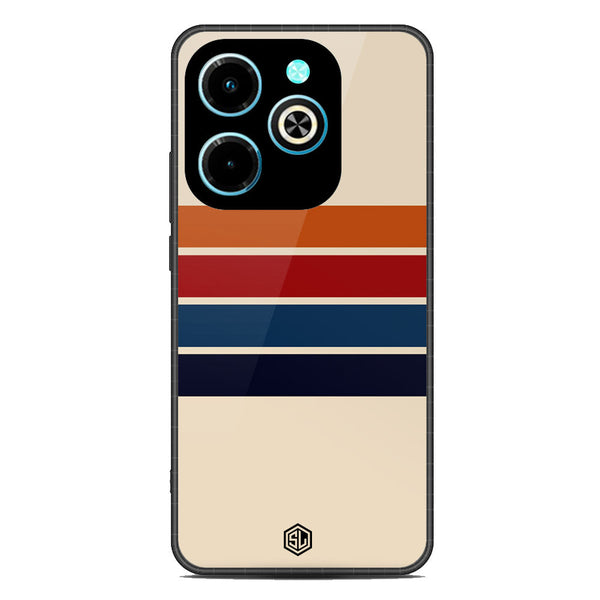 Retro Stripes Series Soft Phone Case - Metal Case - Design 3 - Infinix Hot 40i