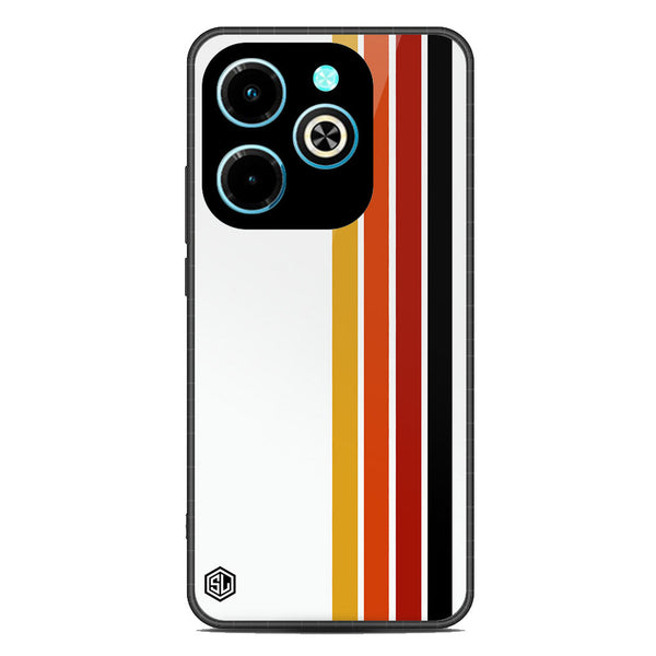 Retro Stripes Series Soft Phone Case - Metal Case - Design 4 - Infinix Hot 40i