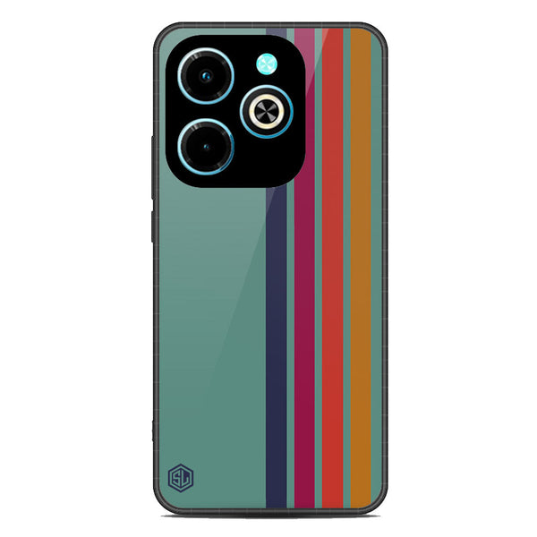 Retro Stripes Series Soft Phone Case - Metal Case - Design 5 - Infinix Hot 40i