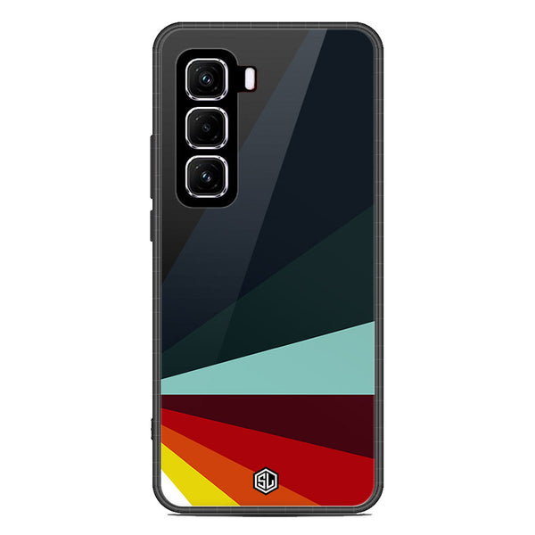 Retro Stripes Series Soft Phone Case - Metal Case - Design 1 - Infinix Hot 50 4G