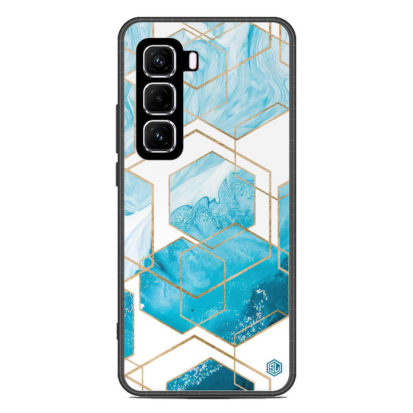 Stylish Marble Series Soft Phone Case - Metal Case - Design 1 - Infinix Hot 50 4G
