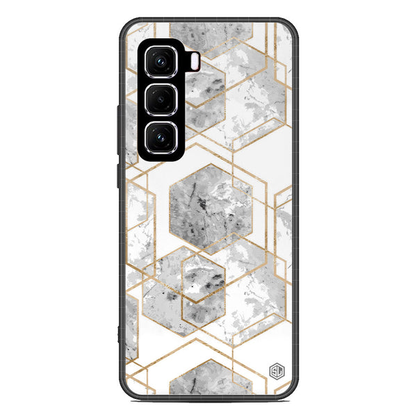 Stylish Marble Series Soft Phone Case - Metal Case - Design 2 - Infinix Hot 50 4G