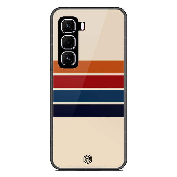 Retro Stripes Series Soft Phone Case - Metal Case - Design 3 - Infinix Hot 50 4G