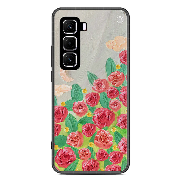 Floral Series Soft Phone Case - Metal Case - Design 10 - Infinix Hot 50 4G