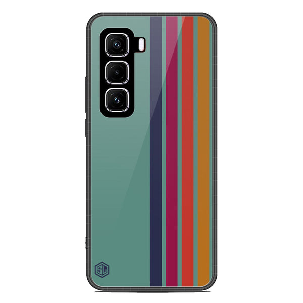 Retro Stripes Series Soft Phone Case - Metal Case - Design 5 - Infinix Hot 50 4G