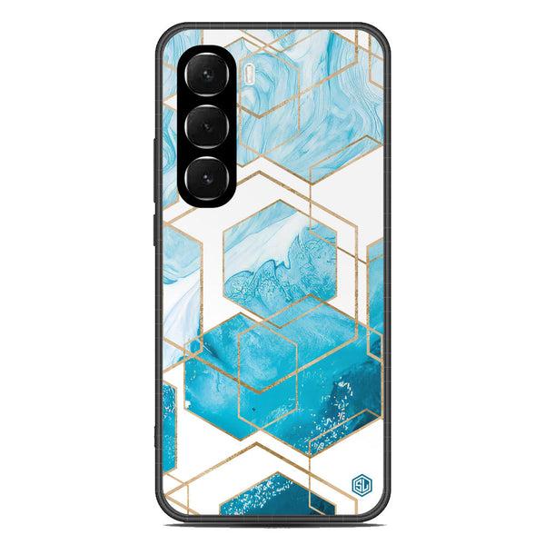 Stylish Marble Series Soft Phone Case - Glass Case - Design 1 - Infinix Hot 60 Pro